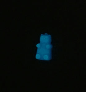 Glow in the Dark Gummy Bear Pendant - Bright Blue