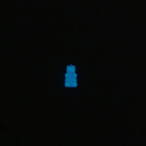 Glow in the Dark Gummy Bear Pendant - Bright Blue