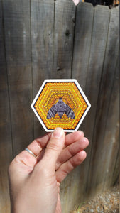 Queen Bee Hexagon Mandala Sticker