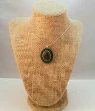 Load image into Gallery viewer, Bead Embroidered Pendant with Stone from North Lake Tahoe
