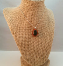 Load image into Gallery viewer, Bead Embroidered Pendant with Stone from North Lake Tahoe
