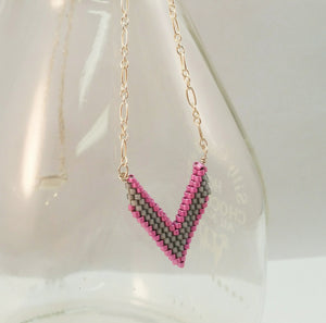 Beaded Open Triangle Pendant