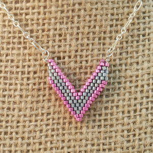 Beaded Open Triangle Pendant