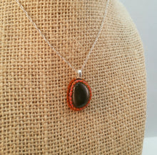 Load image into Gallery viewer, Bead Embroidered Pendant with Stone from North Lake Tahoe
