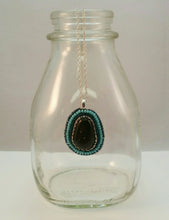 Load image into Gallery viewer, Bead Embroidered Pendant with Stone from North Lake Tahoe
