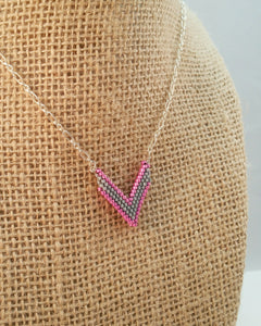 Beaded Open Triangle Pendant