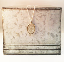 Load image into Gallery viewer, Hand Painted Resin Pendant with Sterling Silver Oval Shaped Bezel and Chain
