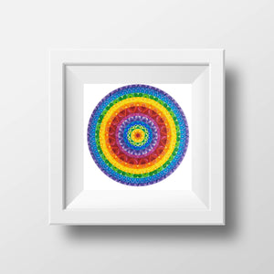 Rainbow Mandala Archival Giclee Paper Print - Unframed