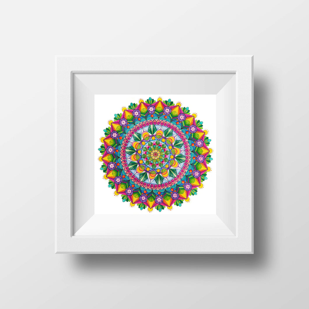 Palm Springs Mandala Archival Giclee Paper Print - Unframed