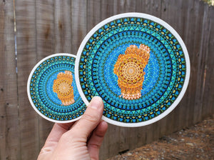 Turquoise & Orange Lake Tahoe Mandala Sticker