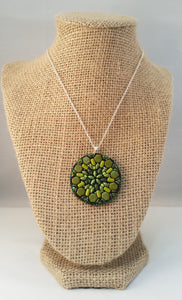 Green Beaded Mandala Pendant