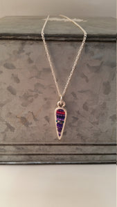 Sterling Bezel Beadwork Pendant