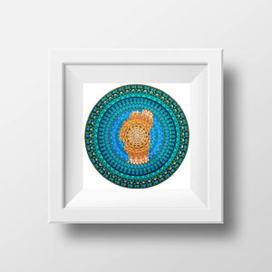 Lake Tahoe Mandala in Orange - Archival Giclee Paper Print - Unframed