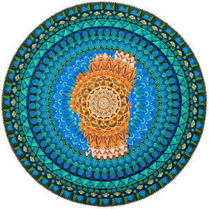 Lake Tahoe Mandala in Orange - Archival Giclee Paper Print - Unframed