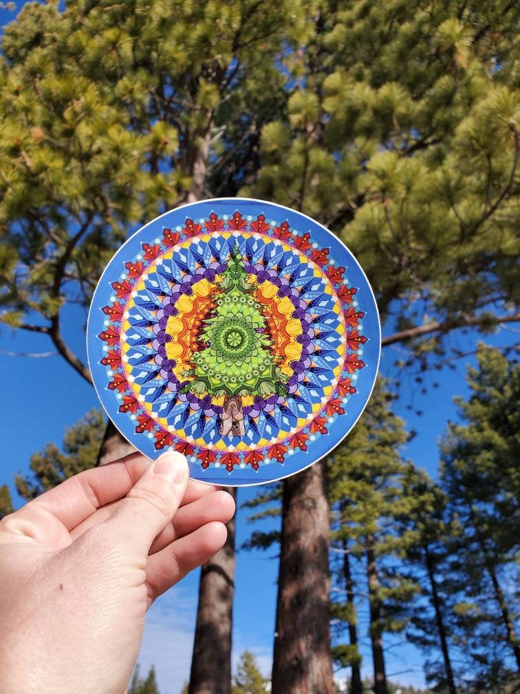 Evergreen Tree Mandala Sticker