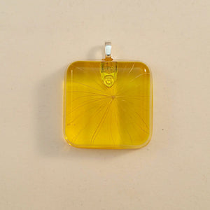 High Altitude Wish - Resin Pendant - YELLOW - Square Shaped