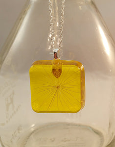 High Altitude Wish - Resin Pendant - YELLOW - Square Shaped